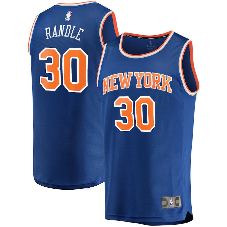 Men New York Knicks #30 Julius Randle Fanatics Branded Blue Fast Break Player Replica NBA Jersey->new york knicks->NBA Jersey